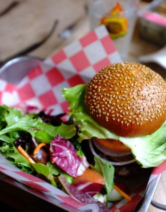 A classic hamburger prepared in a way that is healthy