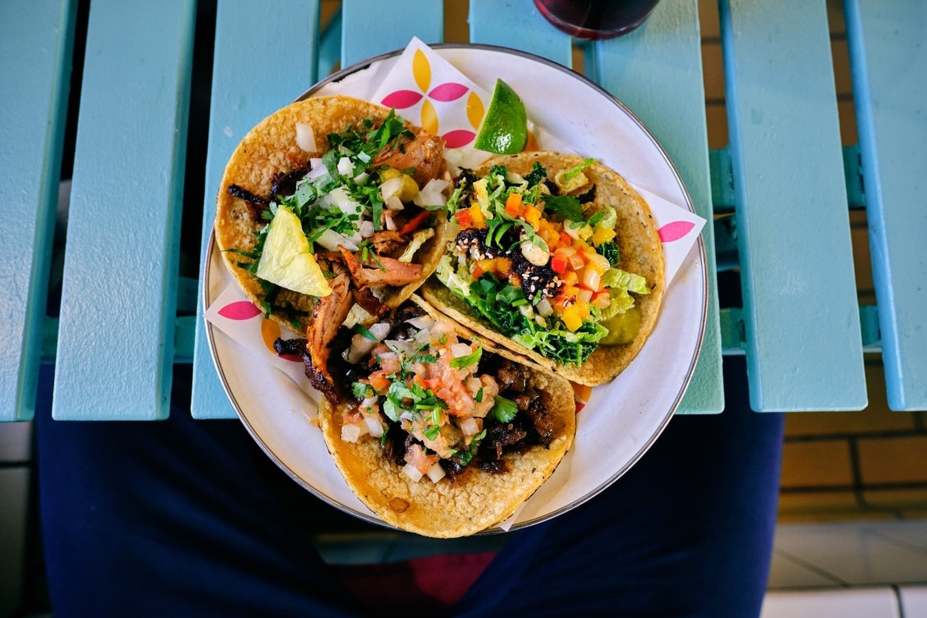 Mexican soft shelled tacos on a plate