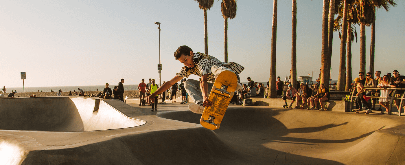 A skateboarder uses mind and body to perform impressive tricks
