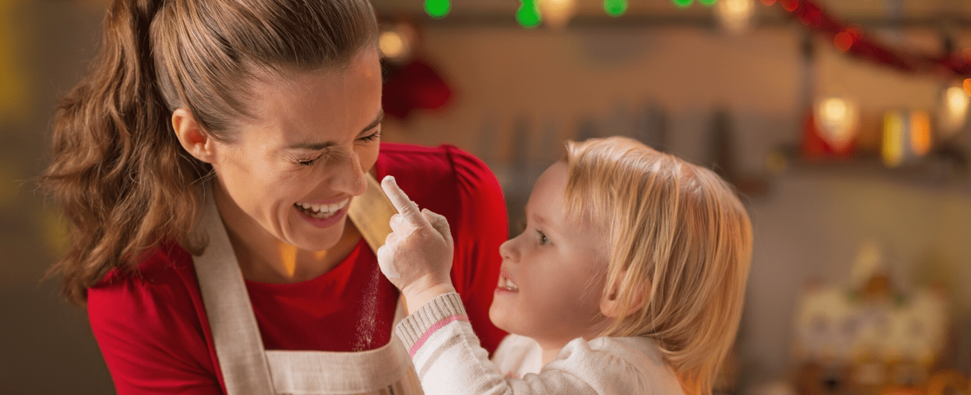 mother and daughter baking gluten free treats for the holidays
