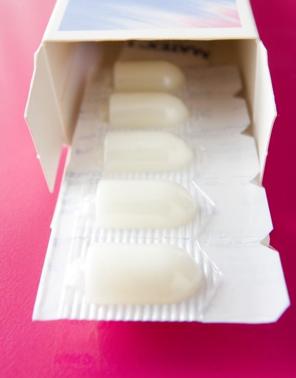 Box of spermicide packets used for birth control