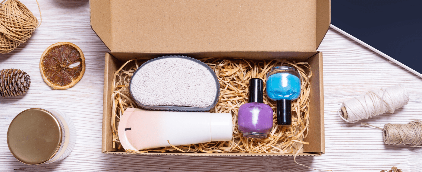 A makeup subscription box with a variety of different beauty products