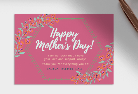 pink mothers day card