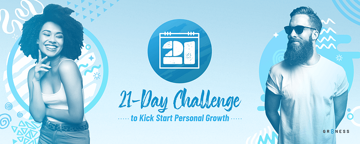 Banner featuring two athletes to help start the 21 day self care and growth challenge