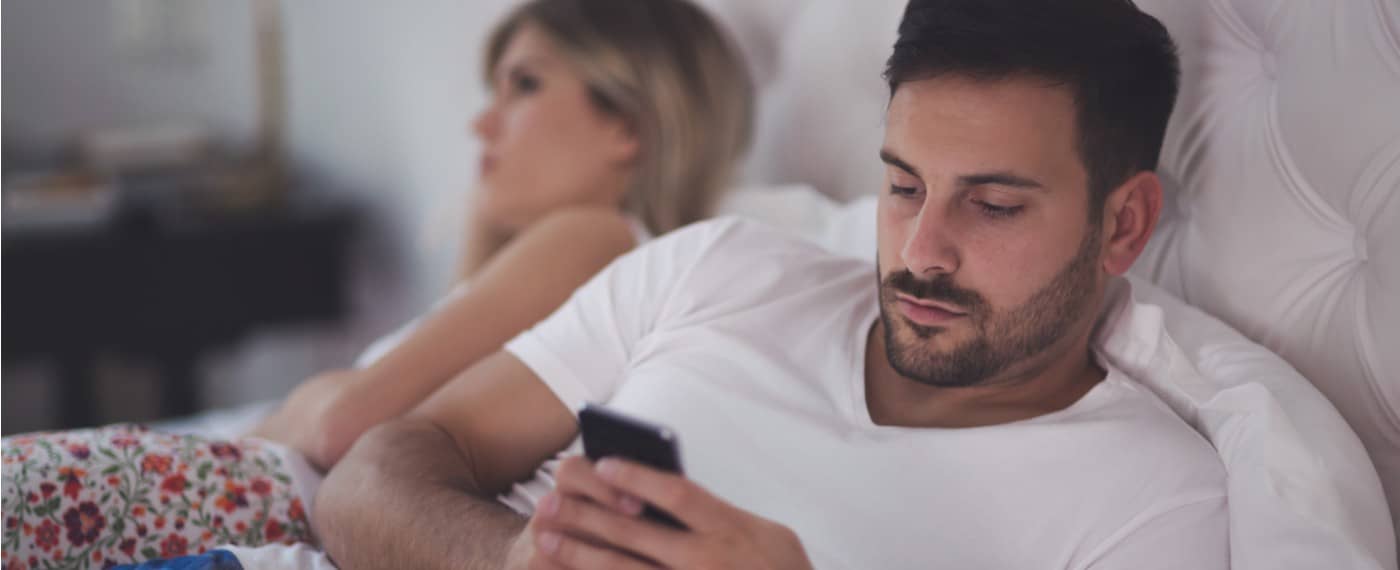 woman upset with lack of sex drive form man on phone