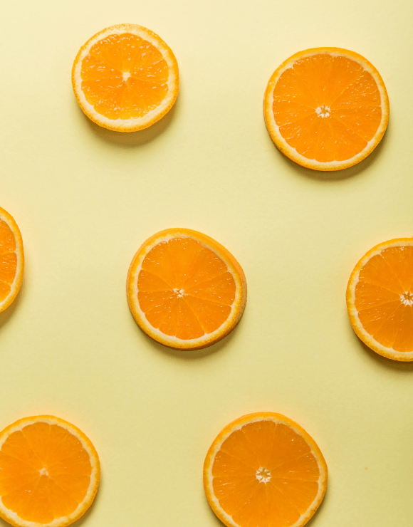Slices of orange used as a powerful antioxidant