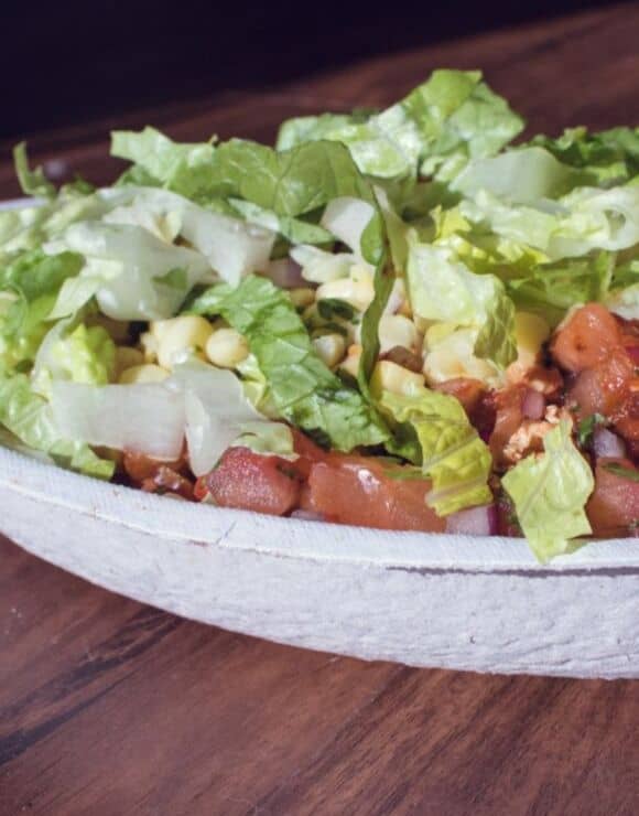 A burrito bowl with veggies is a healthier option for fast food