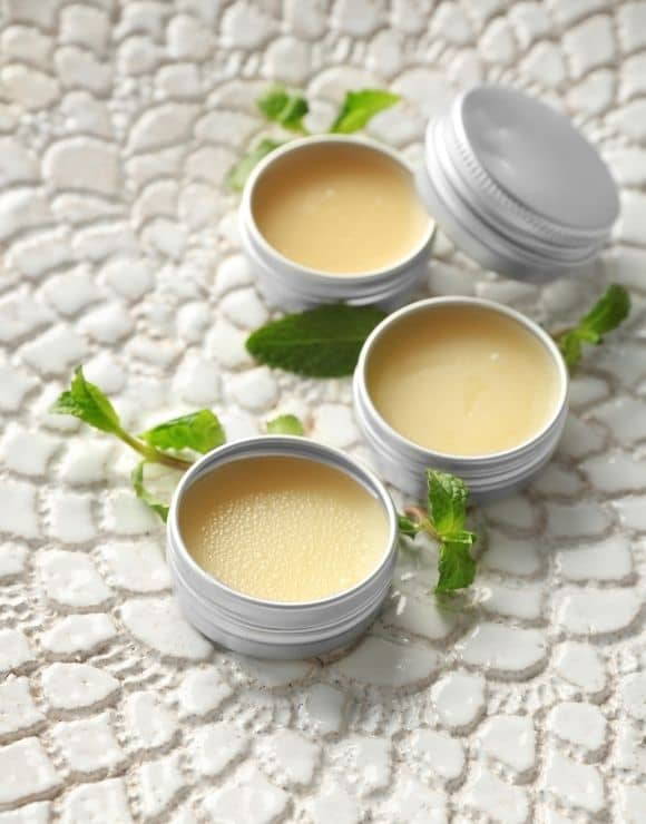 DIY mint lip balm containers