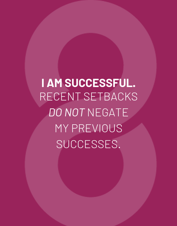 Quote about being successful despite setbacks on purple background