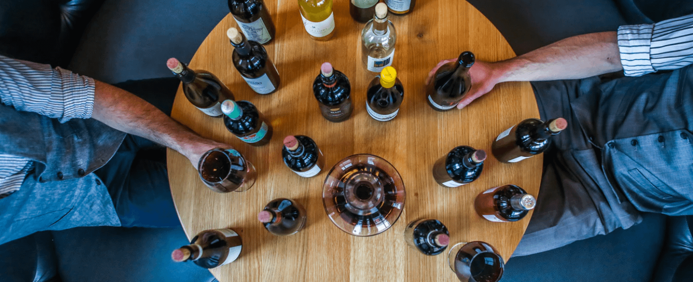Various wine bottles on a table from Aldi's free wine course