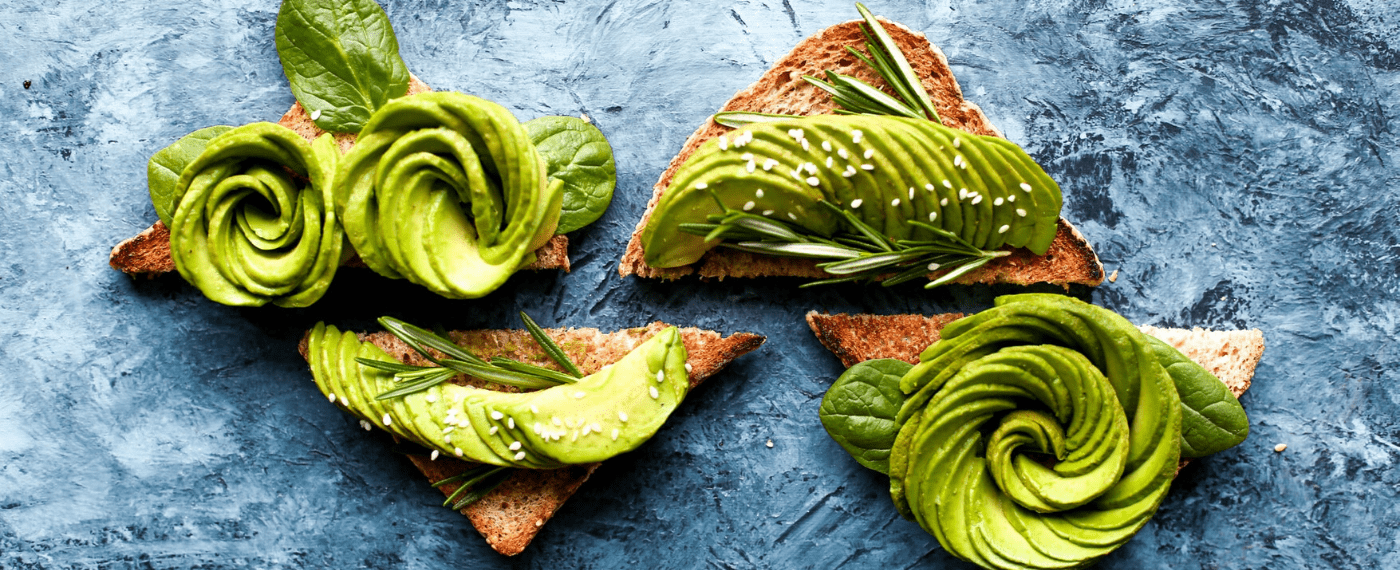 creatively cut avocado on top of toast
