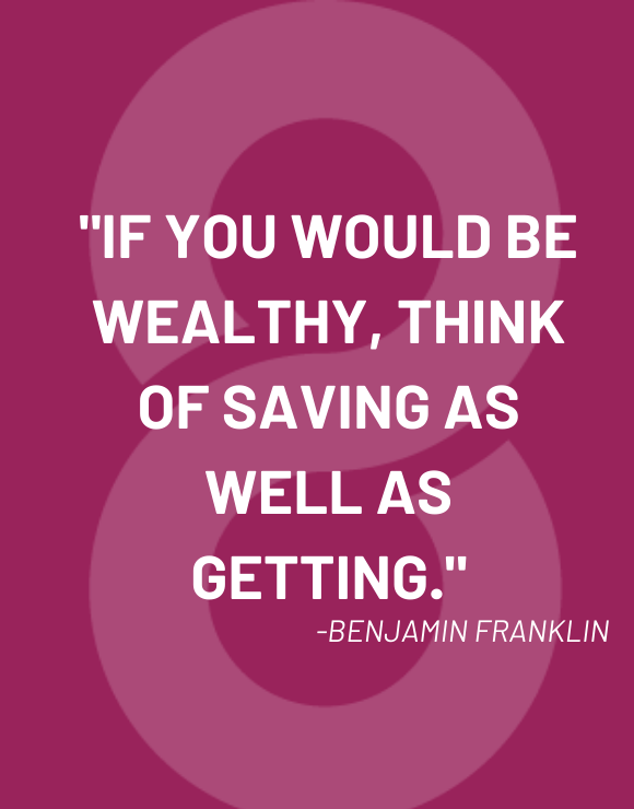 inspirational quote by Benjamin Franklin about saving money