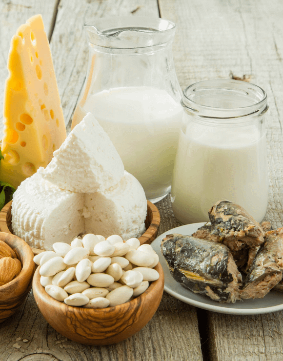 plate of calcium rich foods
