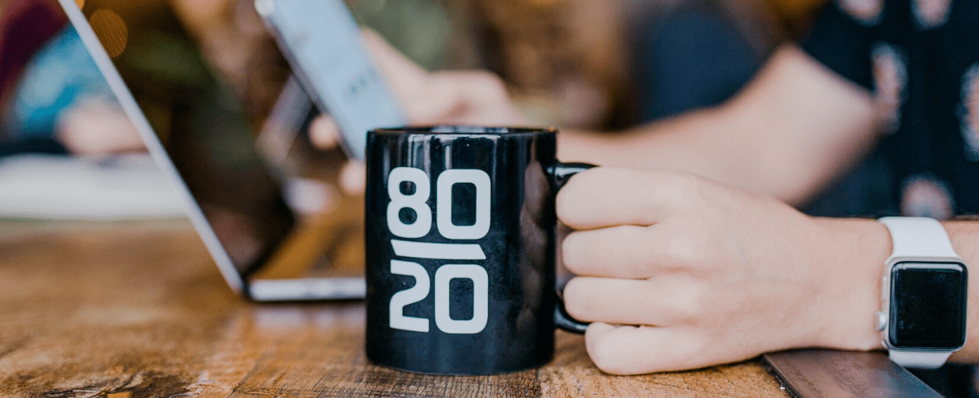 An 80 20 time management coffee mug