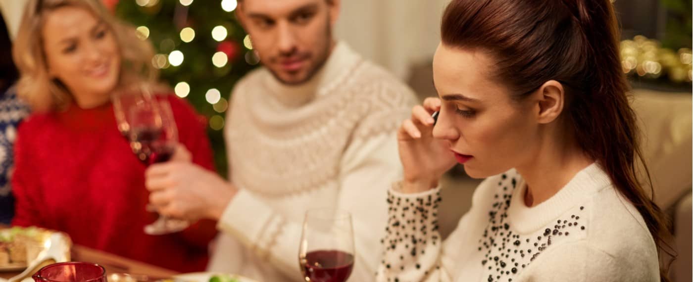 Family concerned with drama at the dinner table