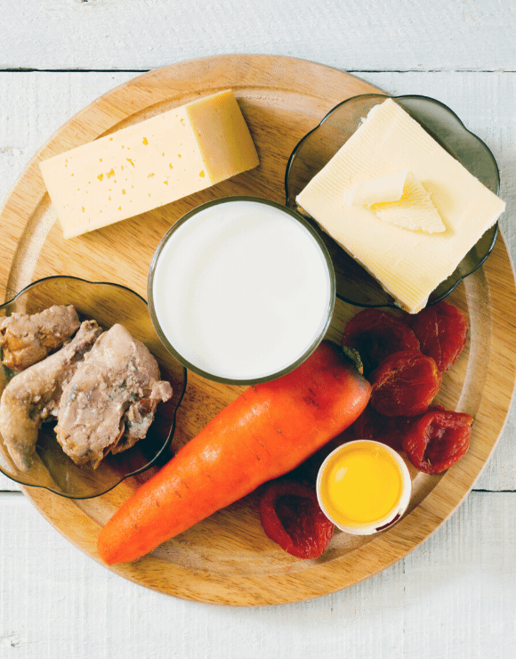 plate of foods containing vitamin a