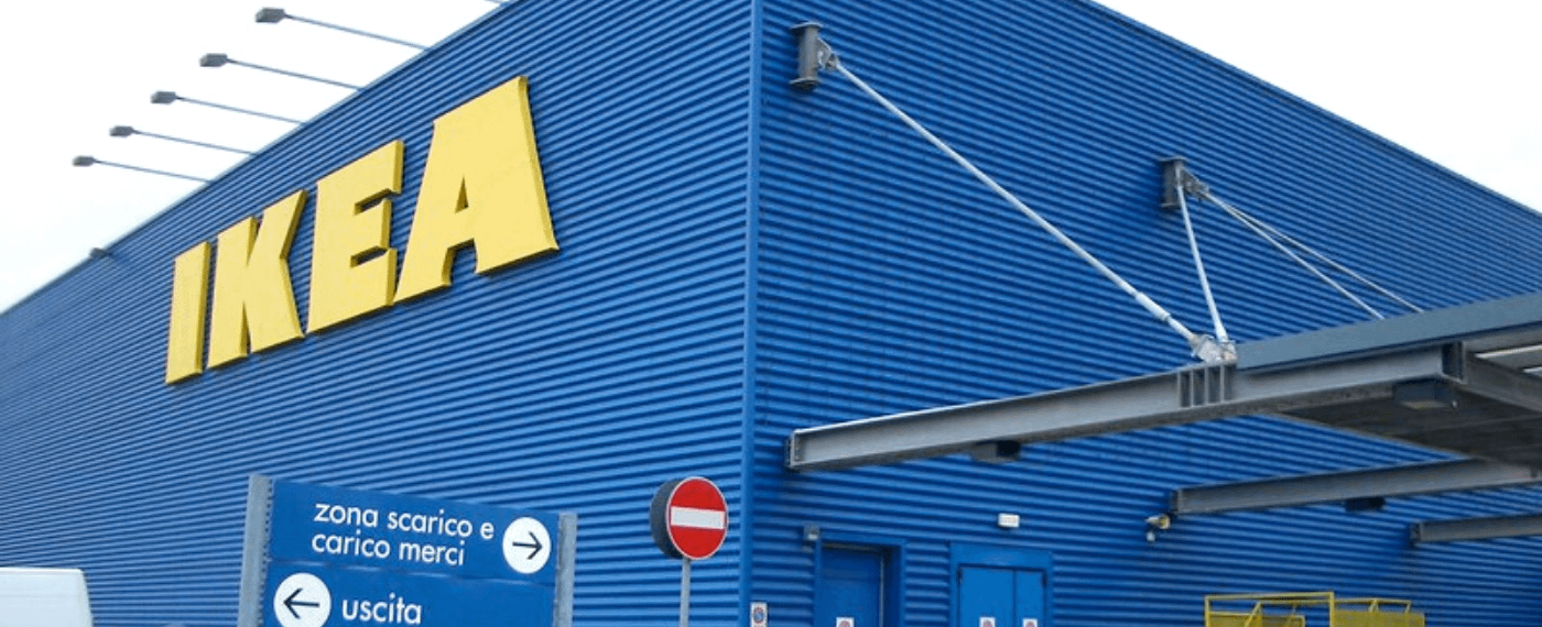 Outside shot of the eco-friendly IKEA building
