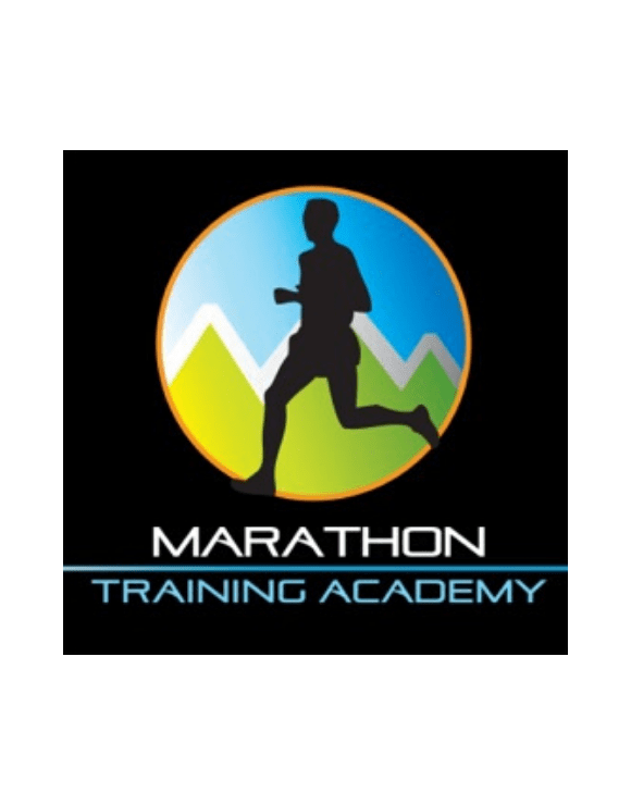 Marathon Training Academy logo featuring the shadow of a man running