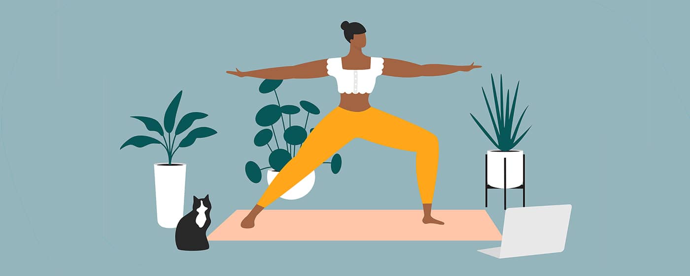 woman doing yoga illustration